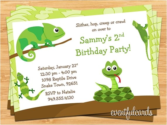 Reptile Birthday Party Invitations Printable Reptile Birthday Party Invitation by eventfulcards On Etsy