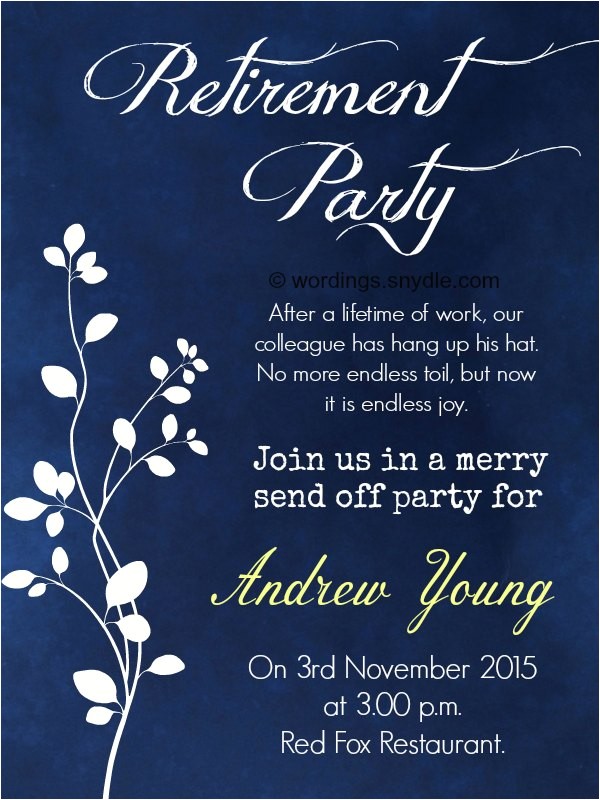 Retirement Party Invite Wording Retirement Party Invitation Wording Ideas and Samples