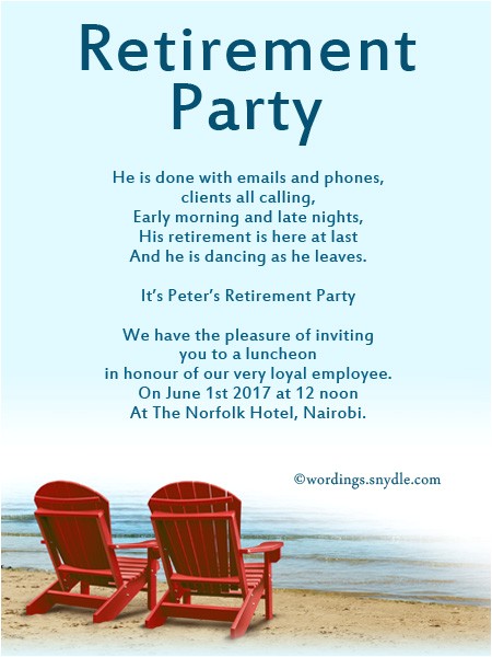 Retirement Party Invite Wording Retirement Party Invitation Wording Ideas and Samples