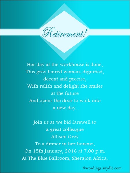 Retirement Party Invite Wording Retirement Party Invitation Wording Ideas and Samples