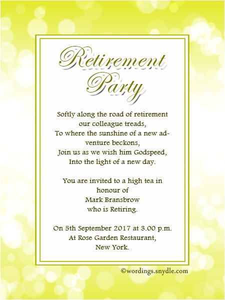 Retirement Party Invite Wording Retirement Party Invitation Wording Ideas and Samples