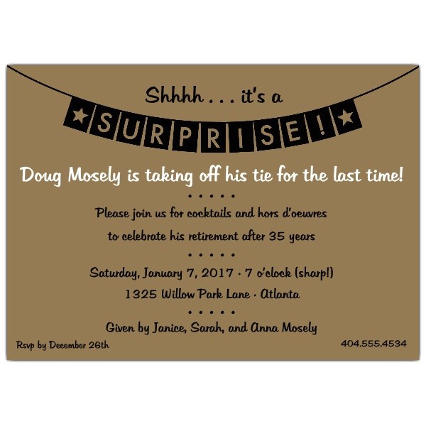 Retirement Party Invite Wording Surprise Retirement Party Invitation Wording Cimvitation