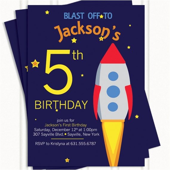 Rocket Ship Birthday Party Invitations Items Similar to Rocket Ship Birthday Invitation On Etsy