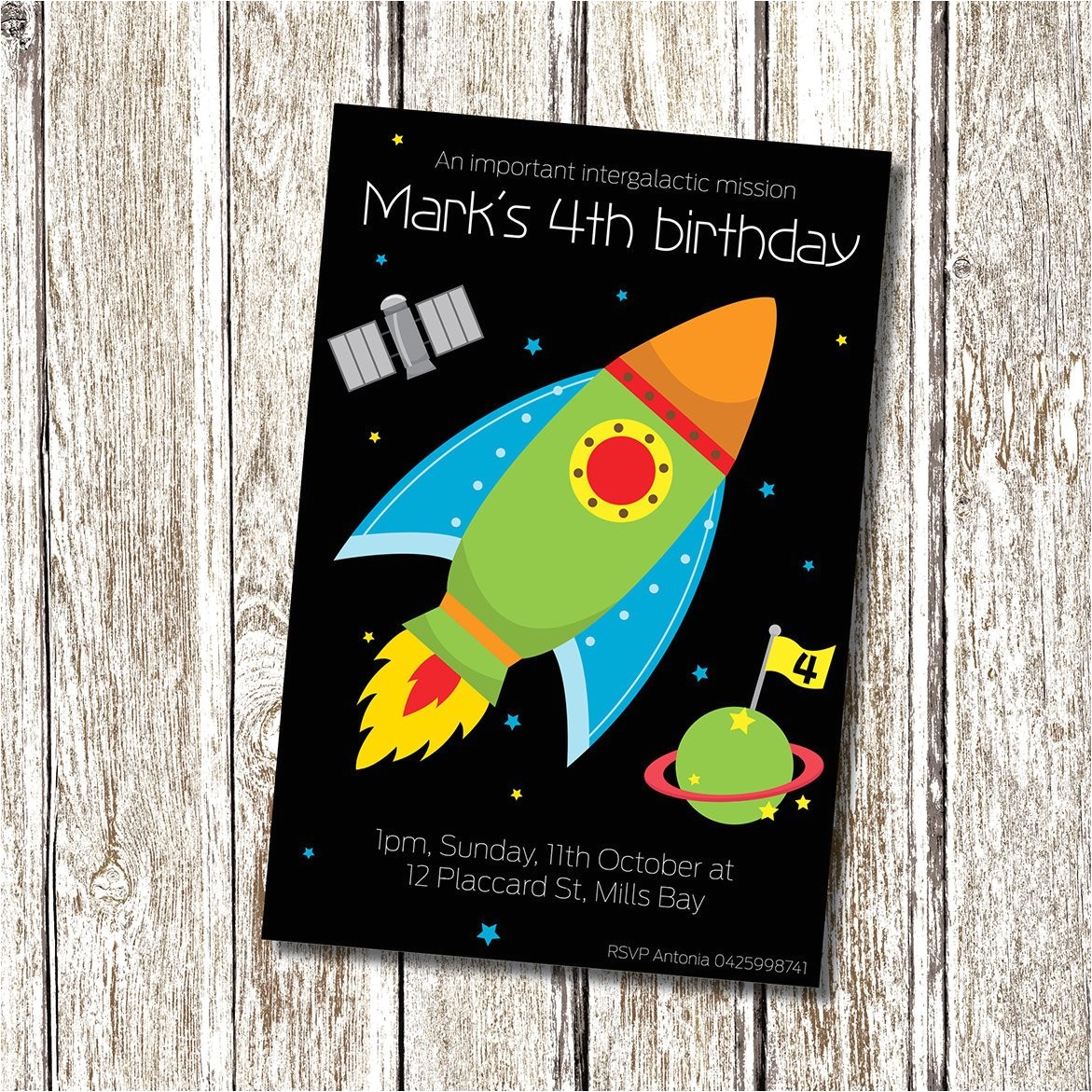 Rocket Ship Birthday Party Invitations Rocket Ship Birthday Invitation Printable and Personalised