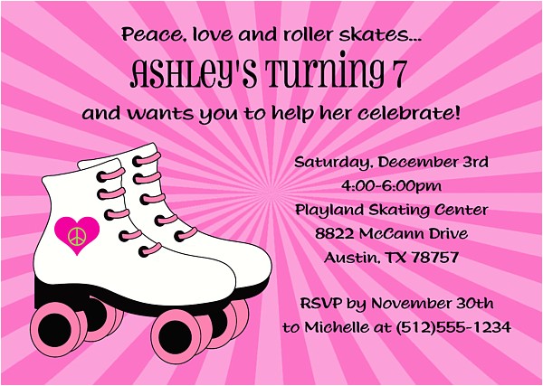 Roller Skating Invitations for Birthday Party Roller Skating Birthday Invitations Ideas Bagvania Free