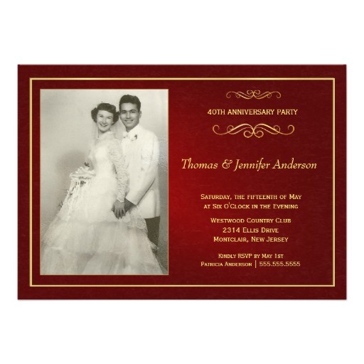 Ruby Wedding Anniversary Party Invitations Wedding Invitation Wording Ruby Wedding Anniversary