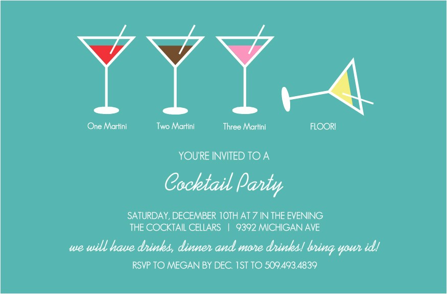 Sample Cocktail Party Invitation Wording Bar Party Invitations Martini Cocktail Party Invitation