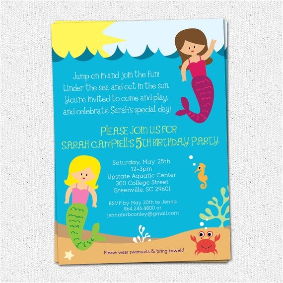 Sea Life Birthday Party Invitations Items Similar to Mermaid Birthday Party Invitation Sea Life Birthday Party Invitations Items Similar to Mermaid Birthday Party Invitation