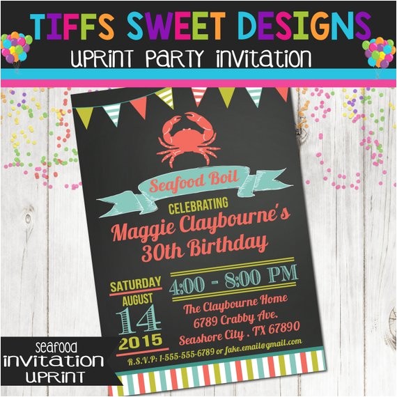 Seafood Boil Party Invitations Seafood Boil Birthday Party Invitation Chalkboard Crab Seafood Boil Party Invitations Seafood Boil Birthday Party Invitation Chalkboard Crab