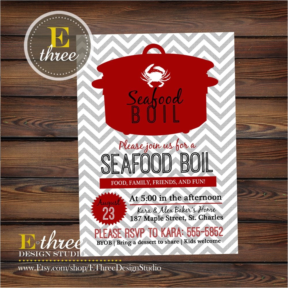 Seafood Boil Party Invitations Seafood Boil Invitation Shrimp Crab Boil Party Invitation Seafood Boil Party Invitations Seafood Boil Invitation Shrimp Crab Boil Party Invitation