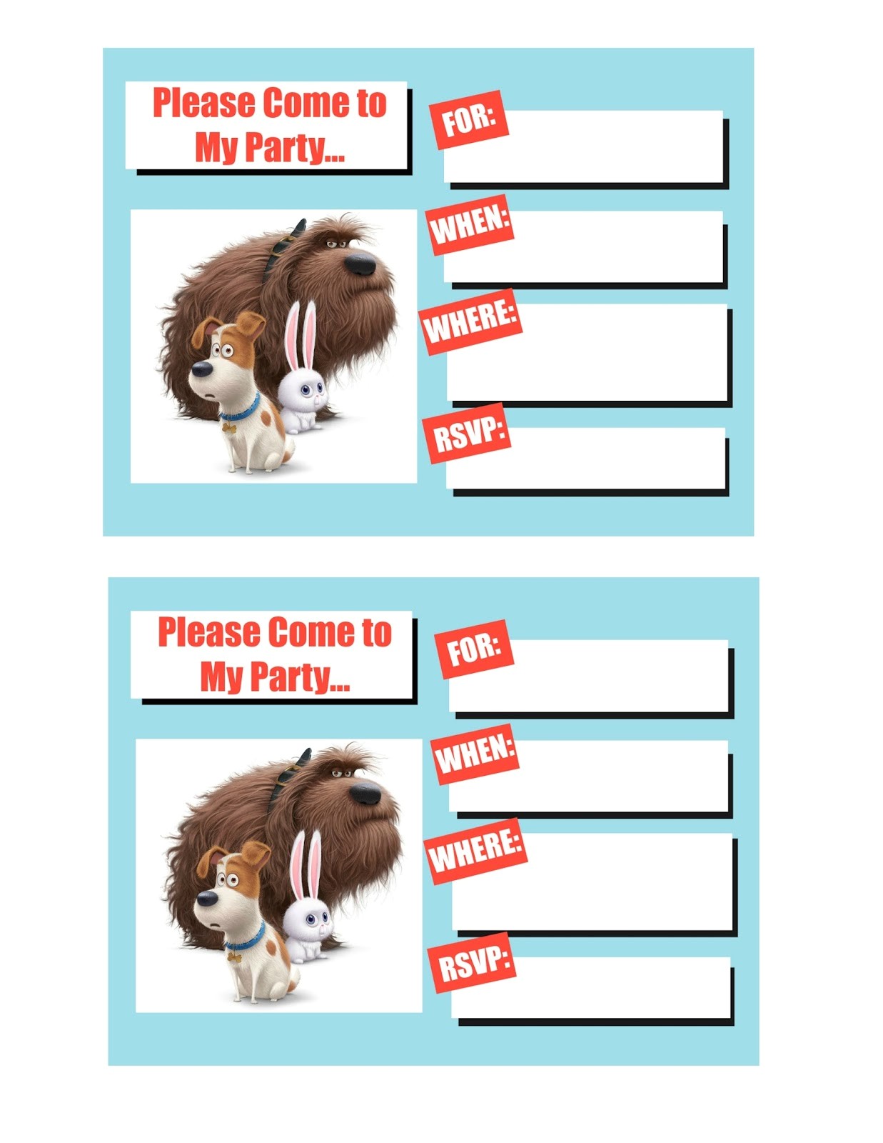 Secret Life Of Pets Party Invitations Musings Of An Average Mom the Secret Life Of Pets Invitation