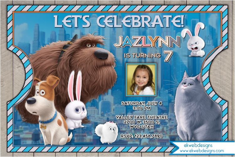 Secret Life Of Pets Party Invitations the Secret Life Of Pets Birthday Invitation the Secret
