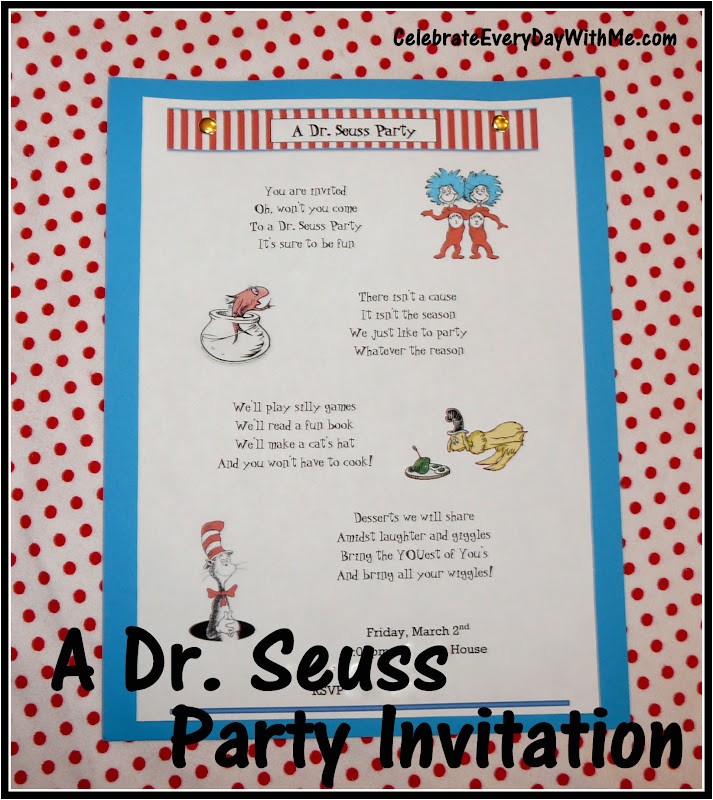 Send Party Invitations Online Send A Dr Seuss Party Invitation Celebrate Every Day