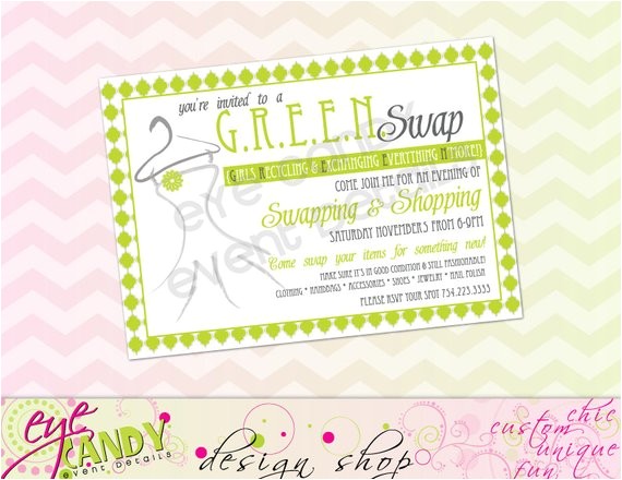 Shopping Party Invitation Wording Clothing Swap Party Invite Shopping Party Swap N Shop Diy