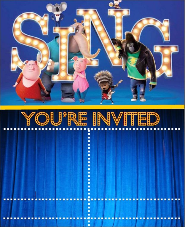 Sing Party Invitations 66 Best Images About Sing the Movie Printables On