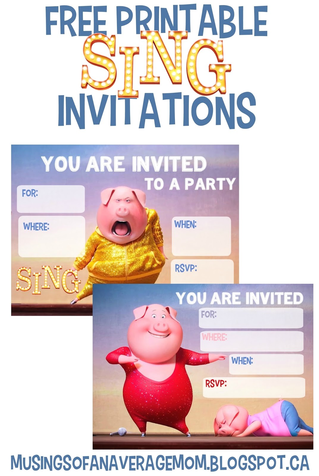 Sing Party Invitations Musings Of An Average Mom Everything You Need for A Sing