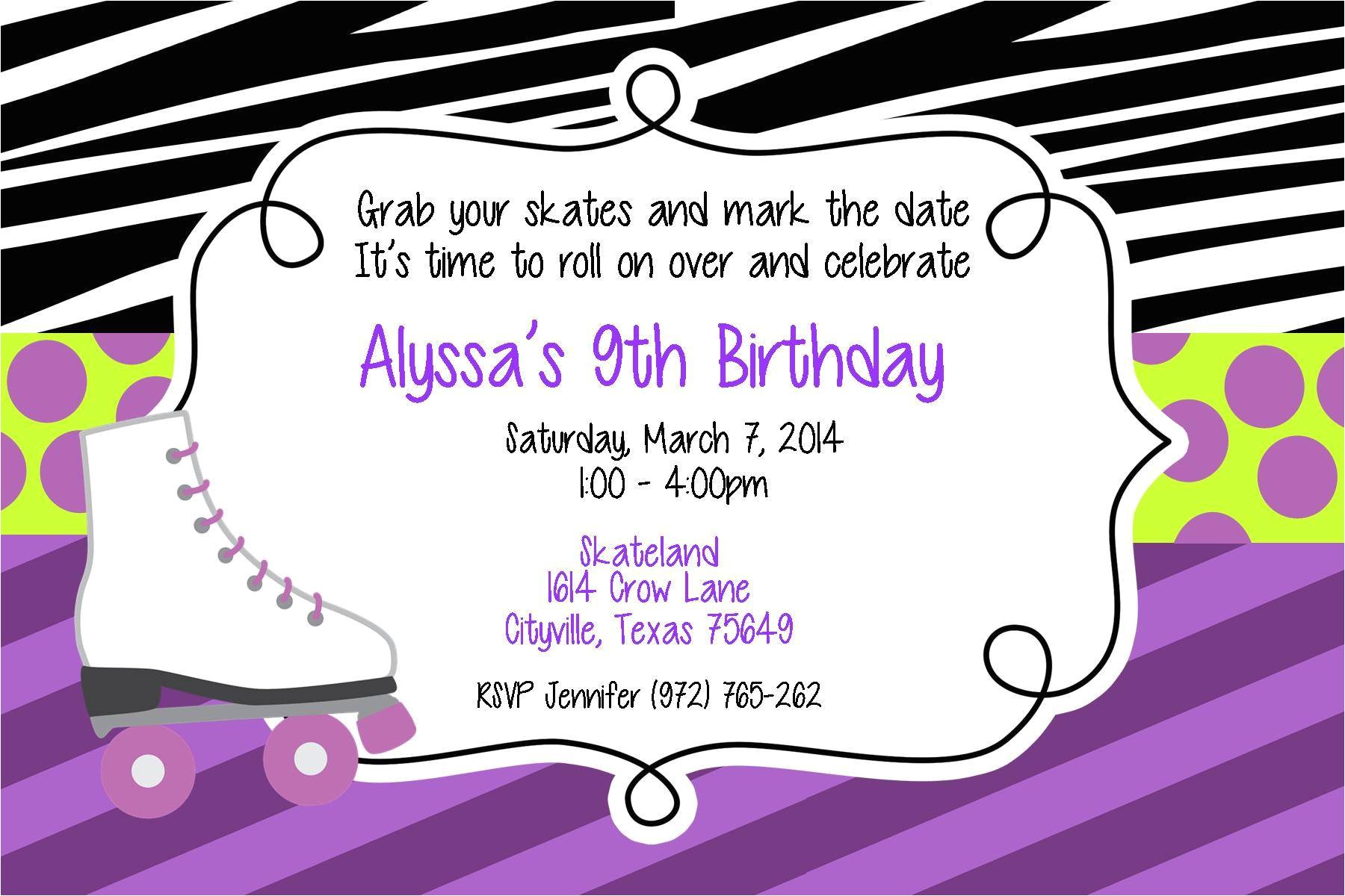 Skating Party Invitation Template Free Skating Party Invitations Party Invitations Templates