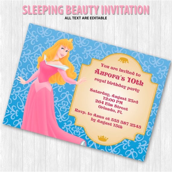 Sleeping Beauty Birthday Party Invitations Sleeping Beauty Party Invitation Sleeping Beauty Birthday Party Invitations Sleeping Beauty Party Invitation