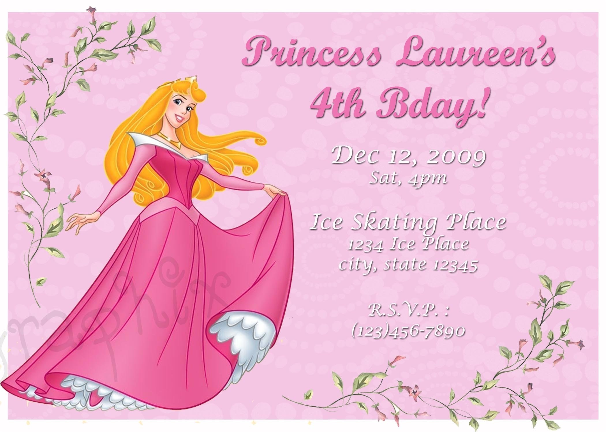 Sleeping Beauty Birthday Party Invitations Sleeping Beauty Princess Aurora Birthday Invitation Sleeping Beauty Birthday Party Invitations Sleeping Beauty Princess Aurora Birthday Invitation