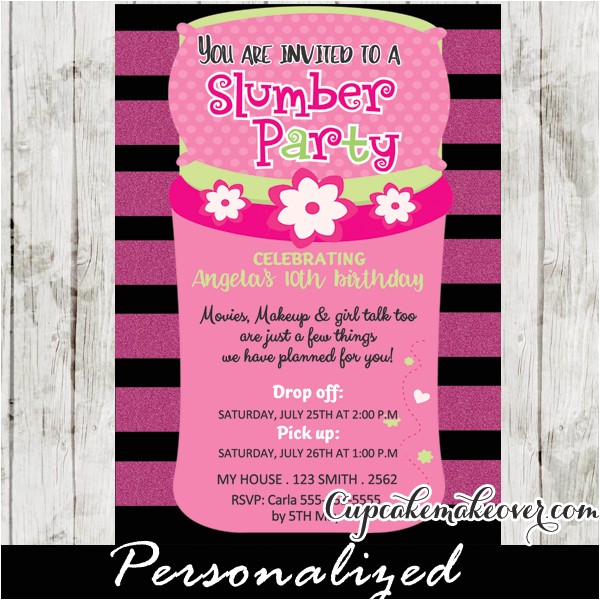 Slumber Party Invitation Ideas Slumber Party Invitations Pink Sleeping Bag Cupcakemakeover
