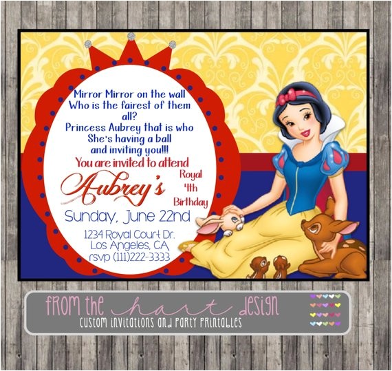 Snowball Party Invitations Snow White Invitation for Birthday Party or Baby Shower