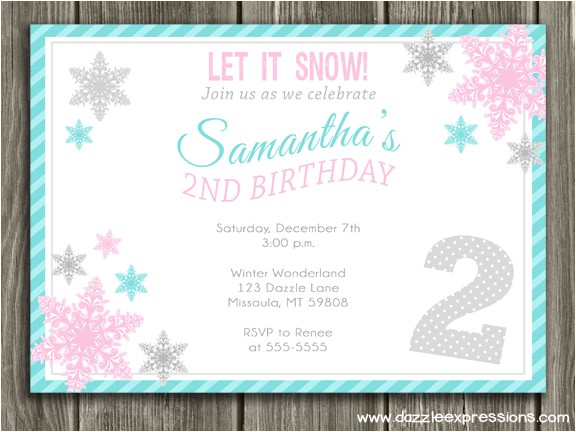 Snowflake Party Invitation Template Birthday Invites Great 10 Snowflake Birthday Invitations
