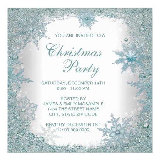 Snowflake Party Invitation Template Elegant Christmas Party Invitation Word Party