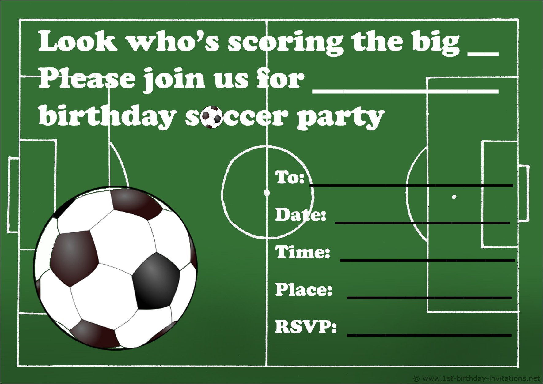 Soccer Party Invitation Template Kids Birthday Party Invitations Free Printable