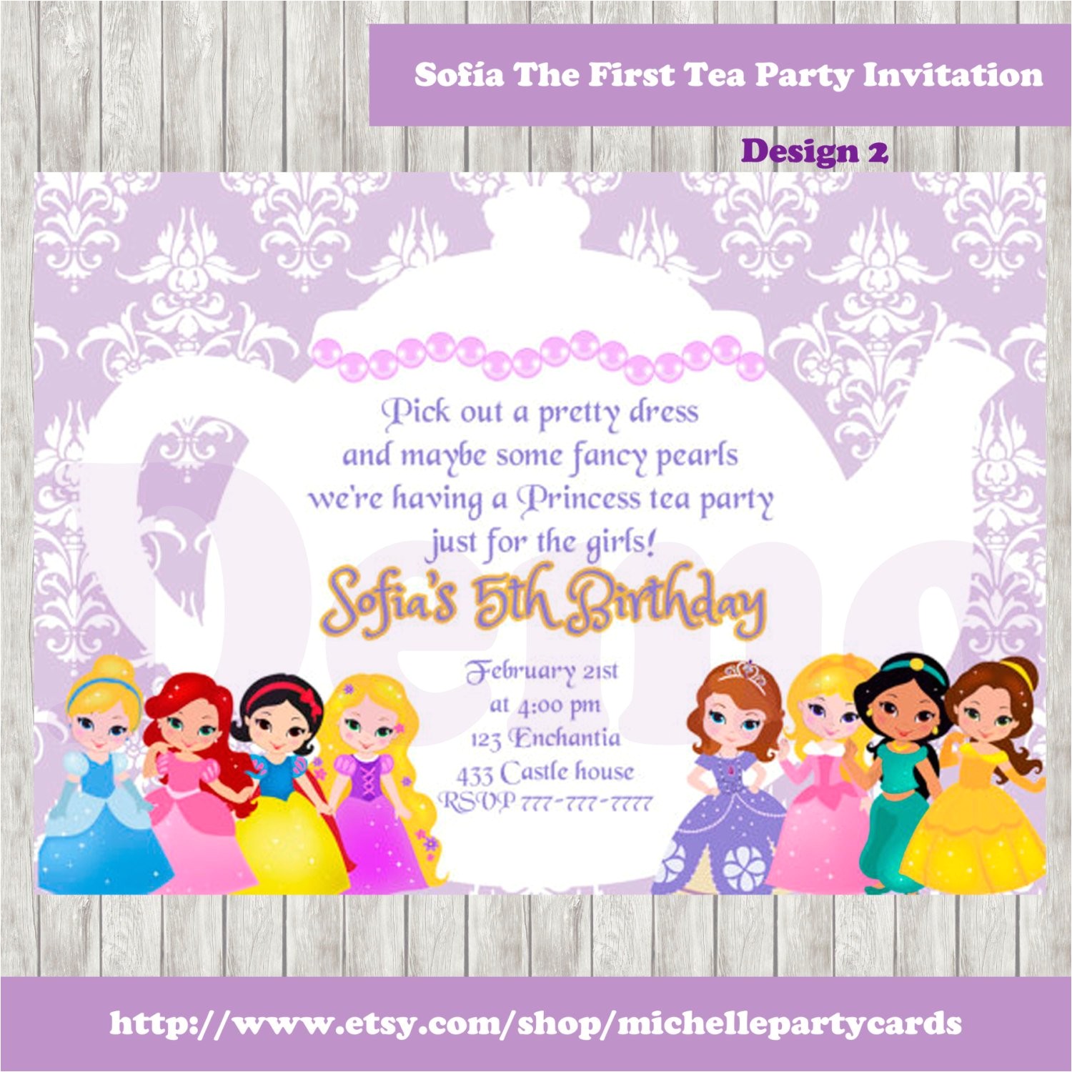 Sofia the First Tea Party Invitations 50 Off sofia the First Tea Party Invitation by