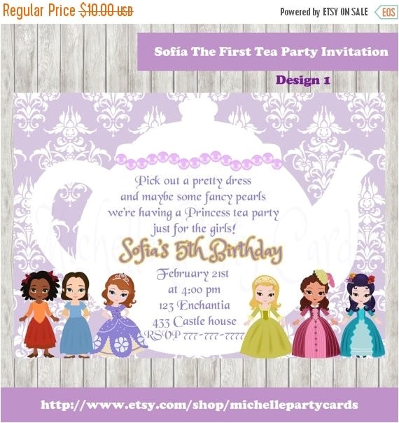 Sofia the First Tea Party Invitations 50 Off sofia the First Tea Party Invitation