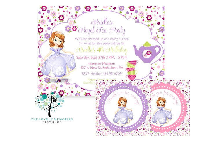 Sofia the First Tea Party Invitations Copy Of sofia the First Princess thelovelymemories