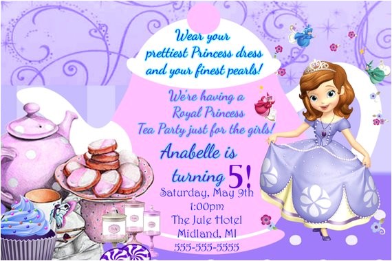 Sofia the First Tea Party Invitations sofia the First Invitation sofia Tea by Myprintablepartyline