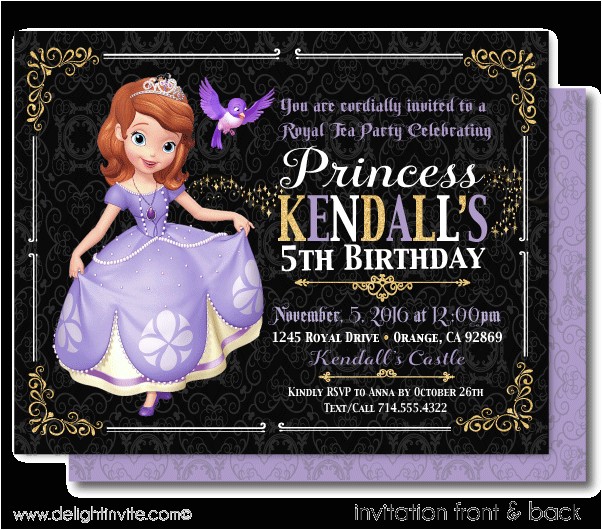 Sofia the First Tea Party Invitations sofia the First Tea Party Birthday Invitations Di 612fc