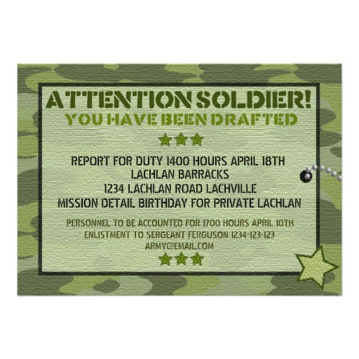 Soldier Birthday Party Invitations 3 000 Army Invitations Army Announcements Invites Zazzle Soldier Birthday Party Invitations 3 000 Army Invitations Army Announcements Invites Zazzle