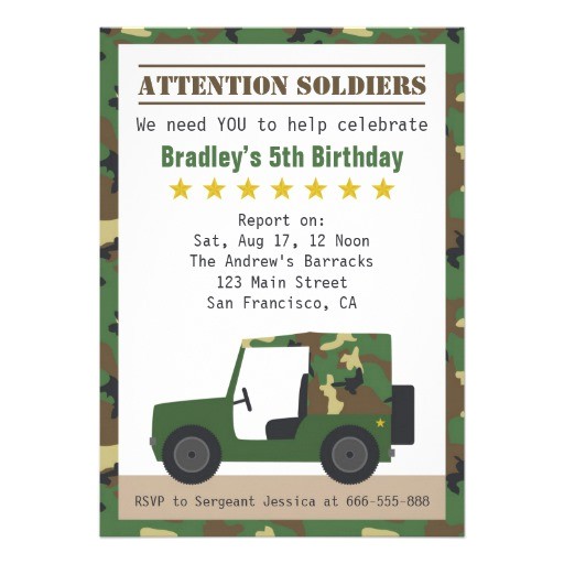 Soldier Birthday Party Invitations Military Camouflage Pattern soldier Boy Birthday 5×7 Paper Soldier Birthday Party Invitations Military Camouflage Pattern soldier Boy Birthday 5×7 Paper