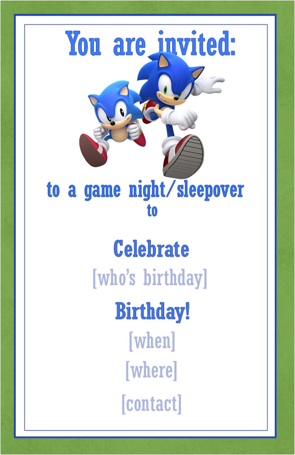 Sonic Birthday Party Invitations It S A sonic Party Snippets Of Design