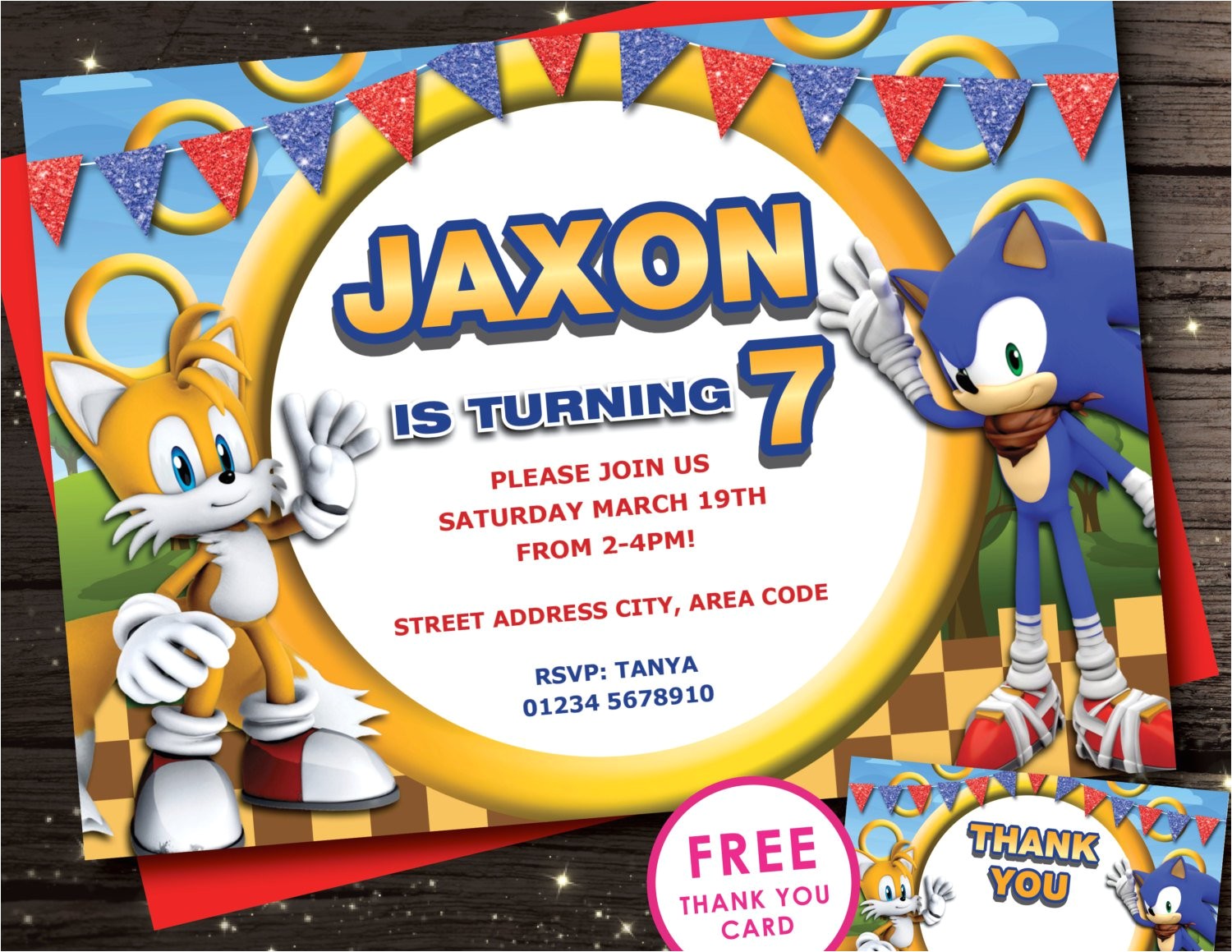 Sonic Birthday Party Invitations sonic Birthday Invitations Best Party Ideas