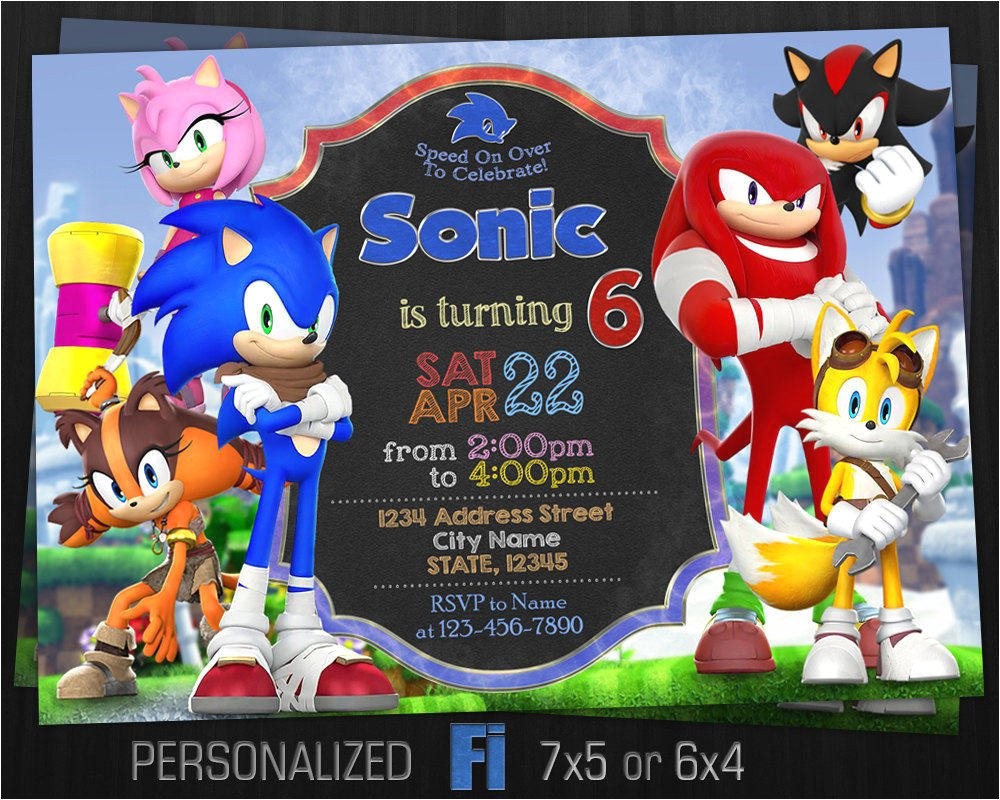 Sonic Birthday Party Invitations sonic Invitation sonic Birthday Party sonic Knuckles