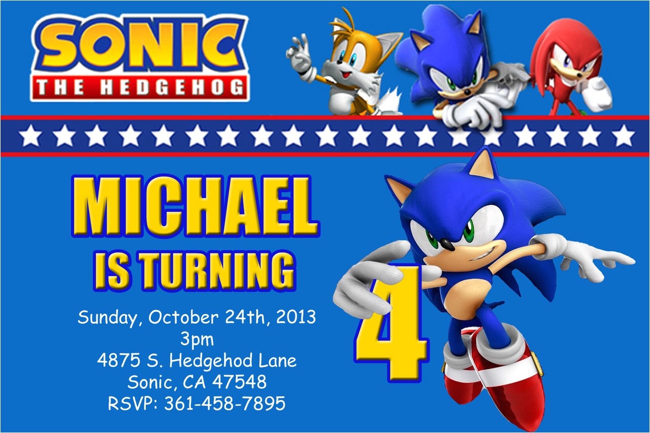 Sonic Birthday Party Invitations sonic the Hedgehog Birthday Invitations Dolanpedia
