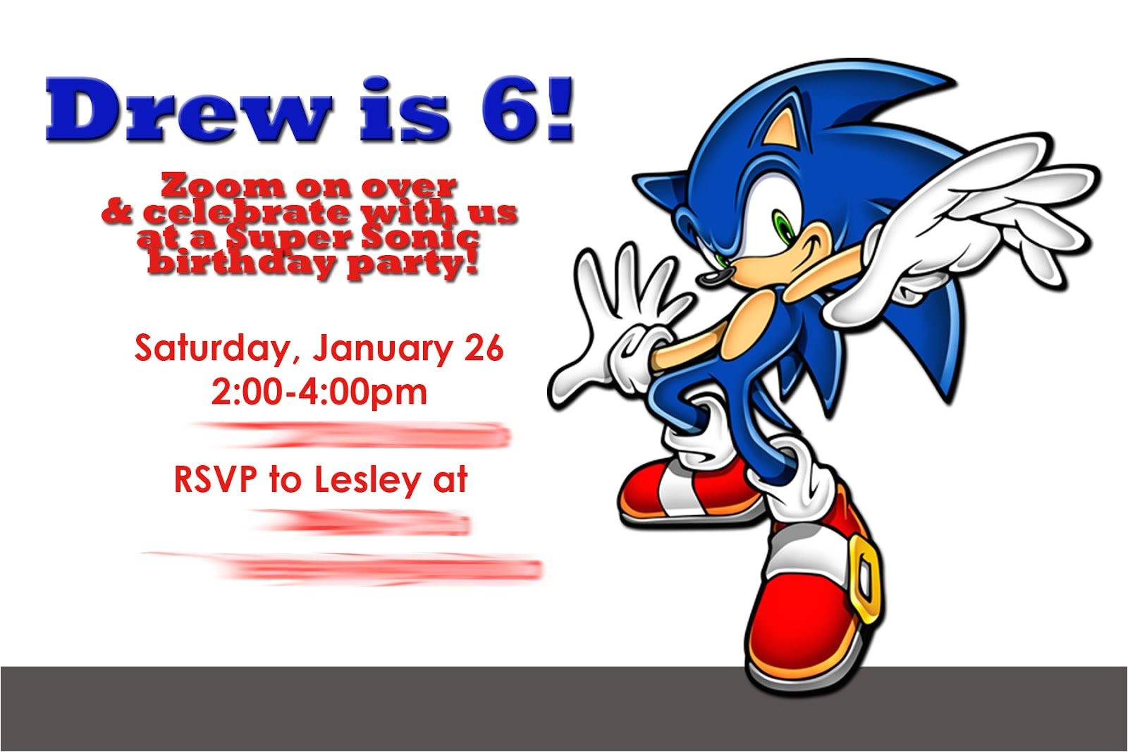 Sonic the Hedgehog Birthday Party Invitations sonic Birthday Invitations Best Party Ideas