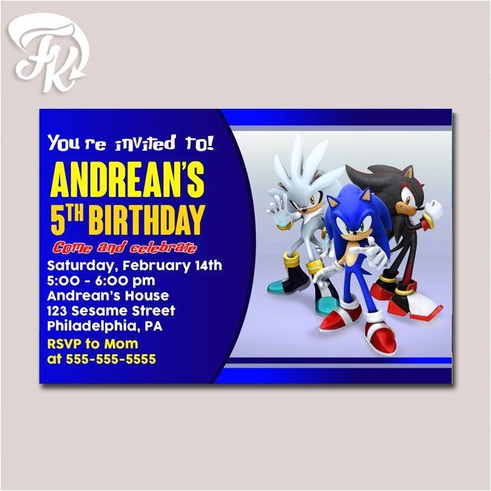 Sonic the Hedgehog Birthday Party Invitations sonic the Hedgehog Birthday Party Card Digital Invitation