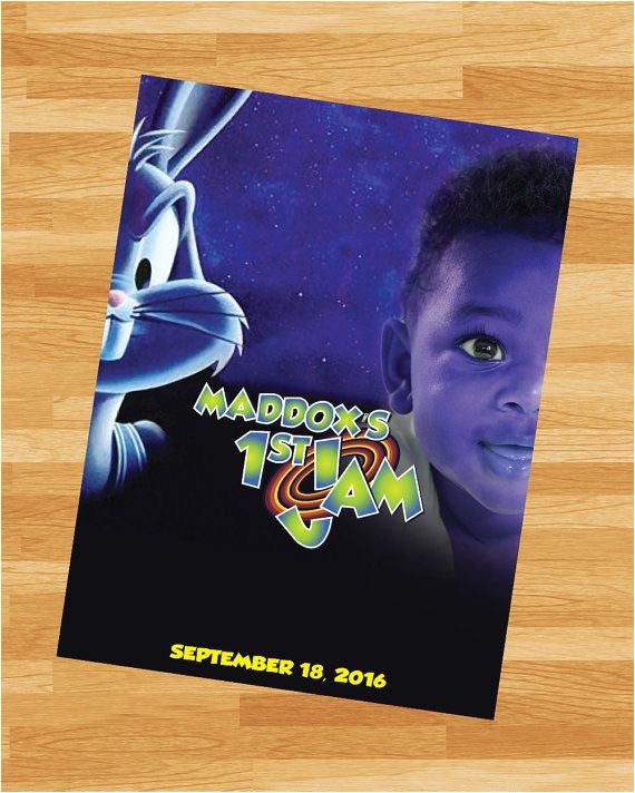 Space Jam Party Invitations Printable Space Jam Poster Loonytoons Custom Poster