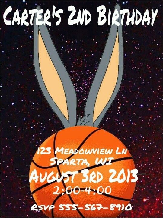 Space Jam Party Invitations Space Jam and Spaces On Pinterest