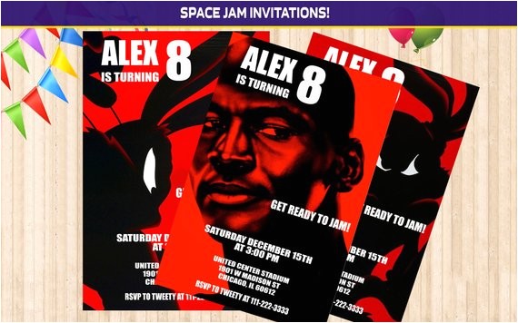Space Jam Party Invitations Space Jam Invitation Space Jam Birthday Invitation Space Jam