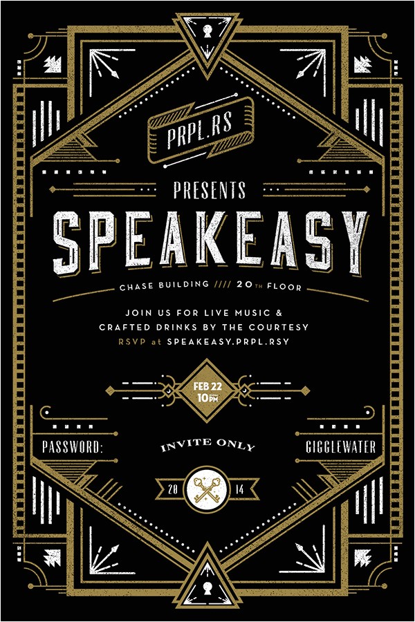 Speakeasy Party Invitation Secret Speakeasy Invitation On Behance