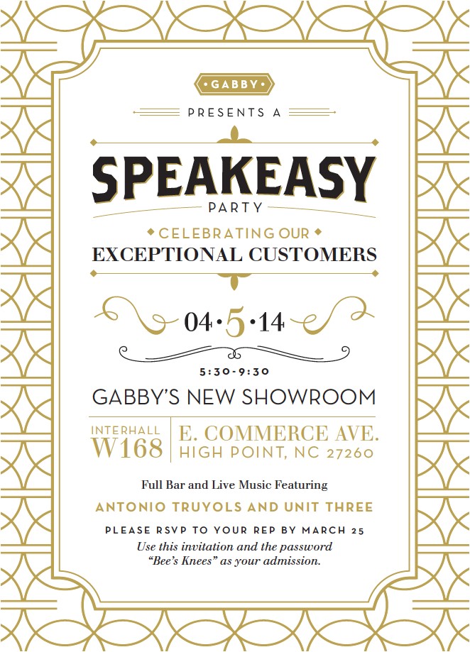 Speakeasy Party Invitation Speakeasy Party Invitation Oxsvitation Com