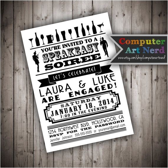 Speakeasy Party Invitation Speakeasy Party Invitations Oxsvitation Com