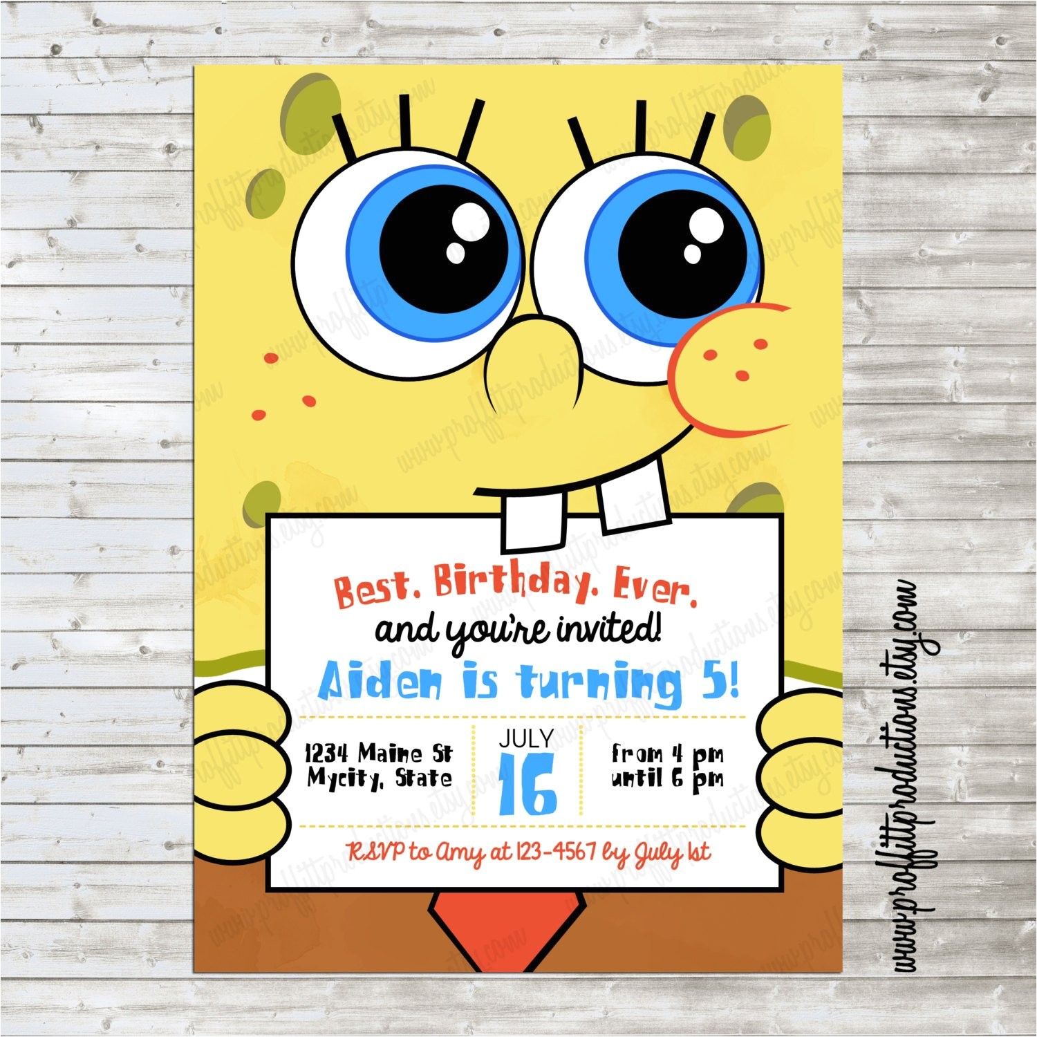 Spongebob Squarepants Invitations Birthday Party Modern Spongebob Birthday Party Invitation