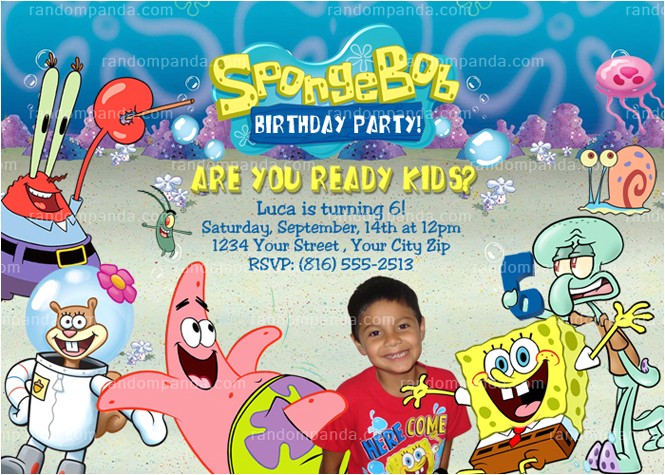 Spongebob Squarepants Invitations Birthday Party Spongebob and Patrick Invitation Spongebob Squarepants