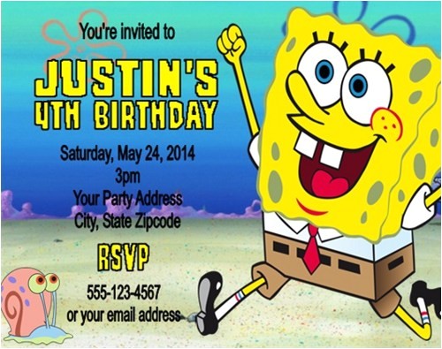 Spongebob Squarepants Invitations Birthday Party Spongebob Squarepants Birthday Party Invitations